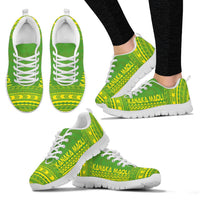 Kanaka Maoli Sneakers - Kanaka Maoli Polynesian Chief Tattoo Green Yellow Version - Polynesian Pride