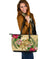 Hawaii Leather Tote - Turtle Large Leather Tote Strong Pattern Hibiscus Plumeria AH Gold - Polynesian Pride