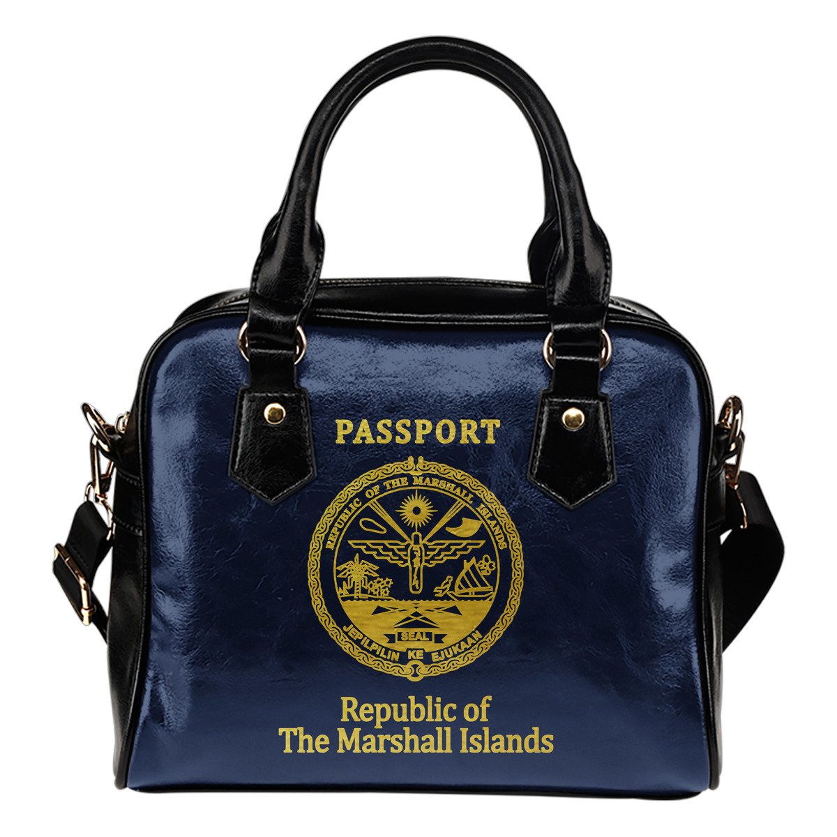 Marshall Islands Passport Shoulder Handbag One Size Blue - Polynesian Pride
