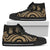 New Caledonia High Top Canvas Shoes - Gold Tentacle Turtle Unisex Black - Polynesian Pride