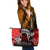 Samoa Large Leather Tote Bag - Samoa Seal Wave Style (Red) Red - Polynesian Pride