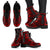 Marquesas Islands Leather Boots - Polynesian Tattoo Red - Polynesian Pride