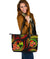 Tonga Polynesian Large Leather Tote Bag - Reggae Plumeria REGGAE - Polynesian Pride