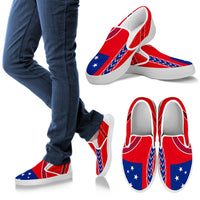 Samoa Flag Slip Ons - Polynesian Style Women White - Polynesian Pride