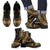 Norfolk Island Leather Boots - Polynesian Gold Chief Version Black - Polynesian Pride