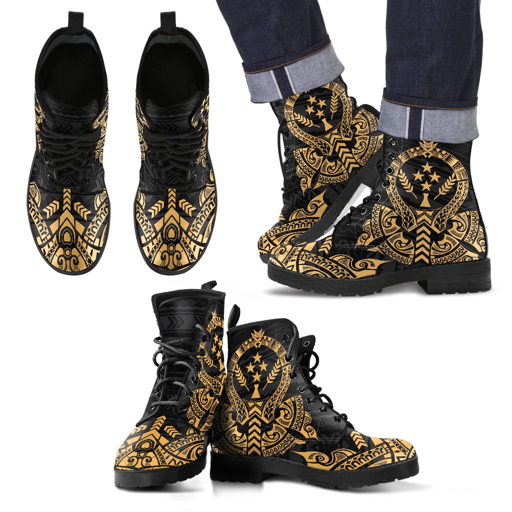 Kosrae Leather Boots - Tribal Gold Gold - Polynesian Pride