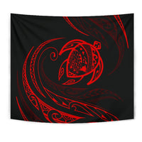 Hawaii Turtle Tapestry - Red - Frida Style - Polynesian Pride