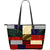 Polynesian Leather Tote Bag - Design Retro Patchwork Blue - Gold - Polynesian Pride