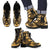 Papua New Guinea Leather Boots - Polynesian Tattoo Gold Gold - Polynesian Pride