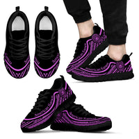 American Samoa Wave Sneakers Purple Color Men's Sneakers - Black - American Samoa Black - Polynesian Pride