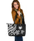 Northern Mariana Large Leather Tote Bag - Tentacle Turtle White White - Polynesian Pride