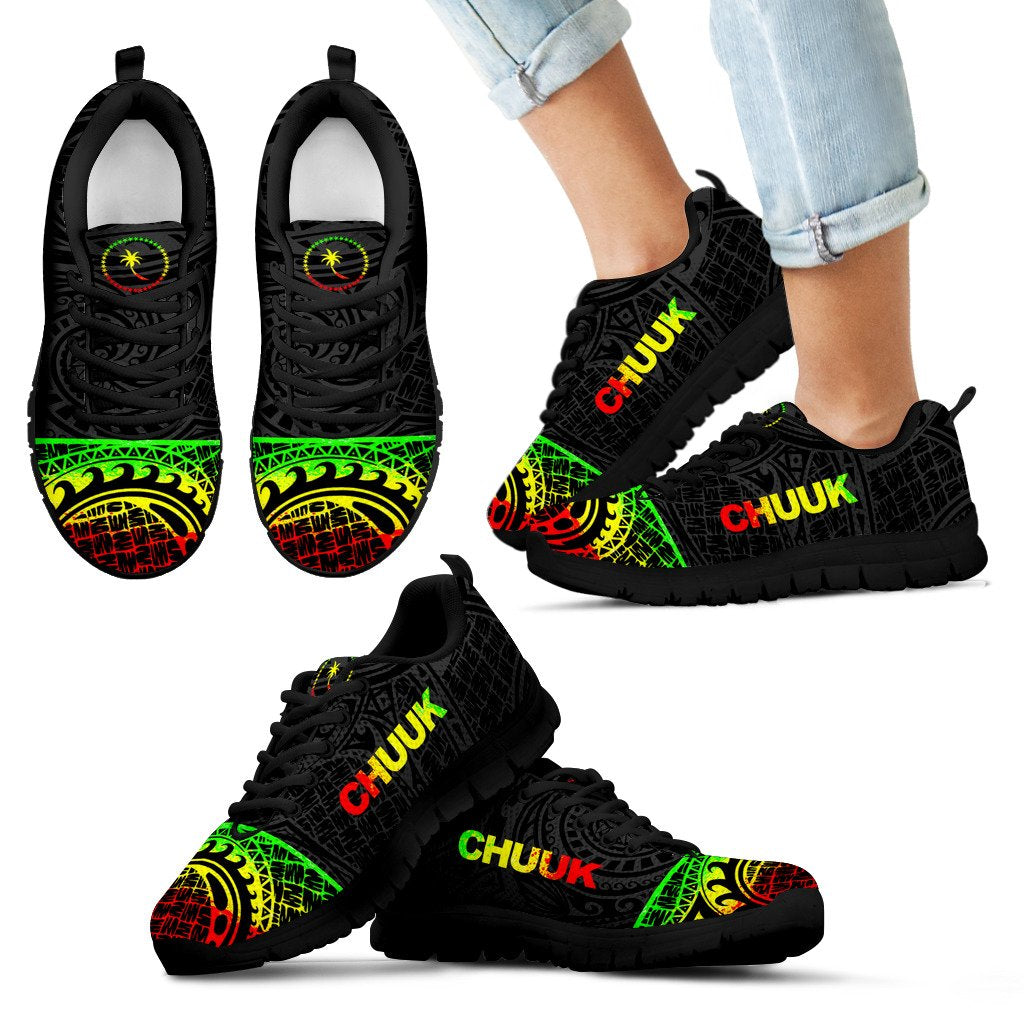 Chuuk Sneakers - Chuuk Flag Micronesian Reggae Style - Polynesian Pride