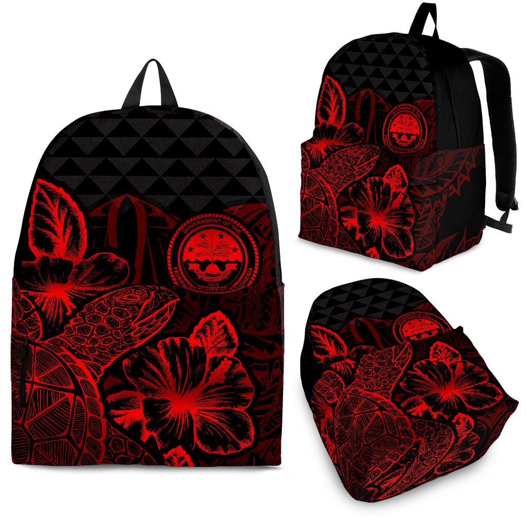Federated States Of Micronesia Polynesian Backpack Turtle Hibiscus Red Red - Polynesian Pride