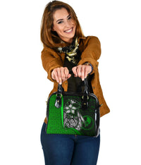Yap Micronesia Shoulder Handbag Green - Turtle With Hook One Size Green - Polynesian Pride