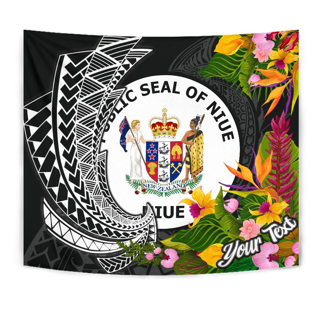 Niue Tapestrys - Custom Personalised Seal Spiral Polynesian Patterns - Polynesian Pride