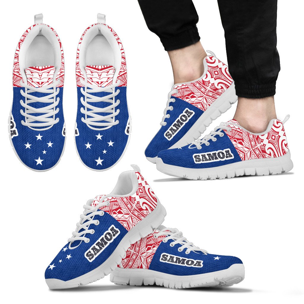 Samoa Sneakers - Samoa Flag Polynesian Tattoo Unisex White - Polynesian Pride