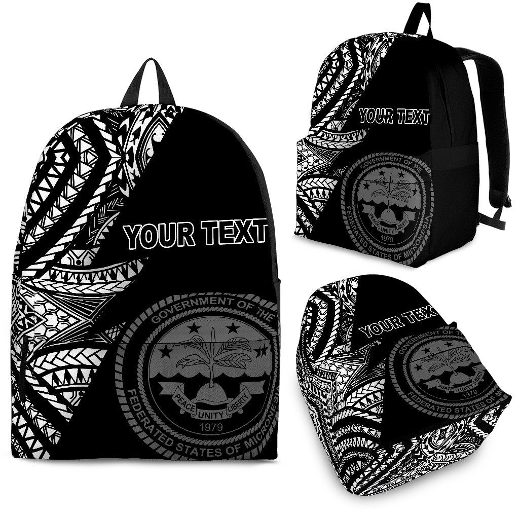 Federated States of Micronesia Custom Personalised Backpack Flash Black Black - Polynesian Pride