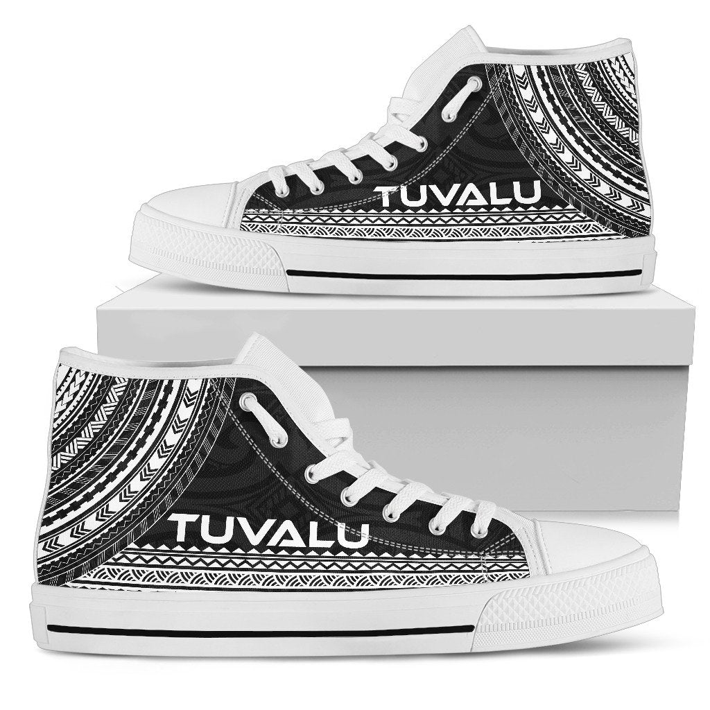 Tuvalu High Top Shoes - Polynesian Black Chief Version Unisex Black - Polynesian Pride