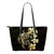 Hibiscus Plumeria Mix Polynesian Gold Turtle Small Leather Tote Gold - Polynesian Pride