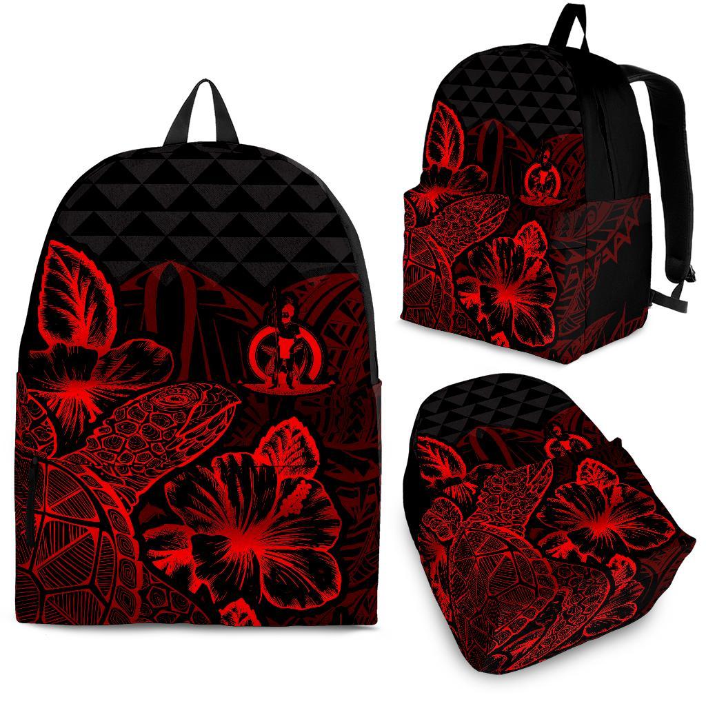 Vanuatu Polynesian Backpack Turtle Hibiscus Red Red - Polynesian Pride