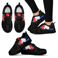 Wallis and Futuna Sneakers - Wallis and Futuna Coat Of Arms & Flag Wing - A8 Unisex Black - Polynesian Pride