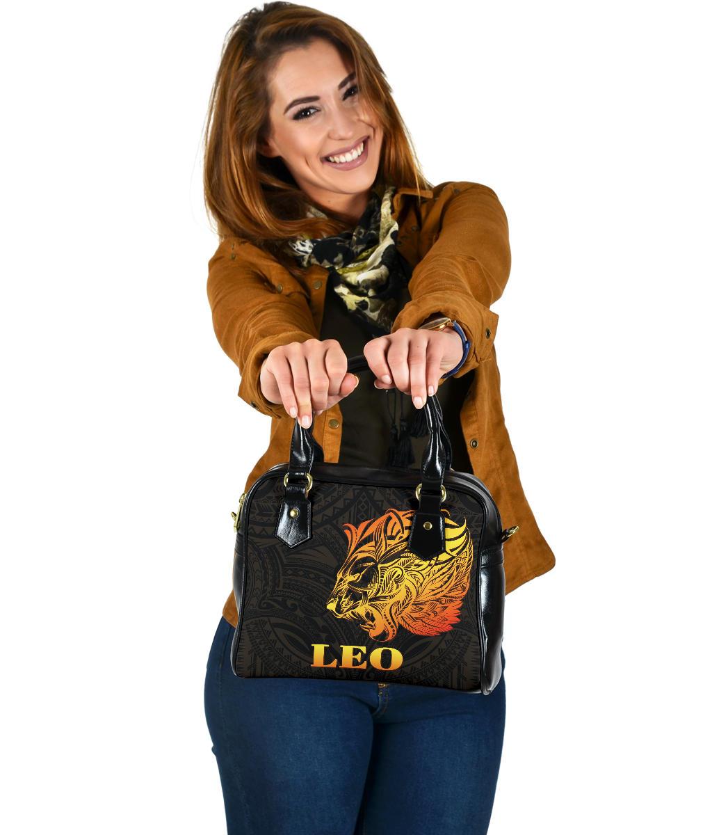 Sun In Leo Zodiac Shoulder Handbag Polynesian Tattoo Simple - Orange Black One Size Orange - Polynesian Pride