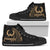 Pohnpei Micronesia High Top Shoes - Gold Tribal Wave Unisex Black - Polynesian Pride