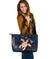 Personalized - Hawaii Kakau Polynesian Turtle Map Large Leather Tote Bag - Indigo Ver 1 - Polynesian Pride