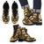 Tonga Leather Boots - Polynesian Tattoo Gold Gold - Polynesian Pride