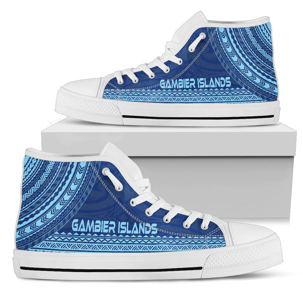 Gambier Islands High Top Shoes - Polynesian Flag Chief Version Unisex White - Polynesian Pride