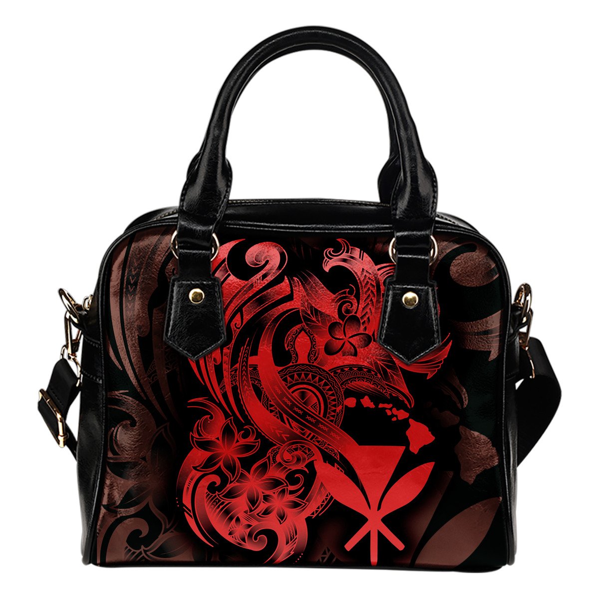 Polynesian Hawaii Shoulder Handbag - Kanaka Maoli Red Turtle One Size Red - Polynesian Pride