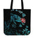 Hawaii Ohana Honu Paua Shell Tote Bags Tote Bag One Size Black - Polynesian Pride