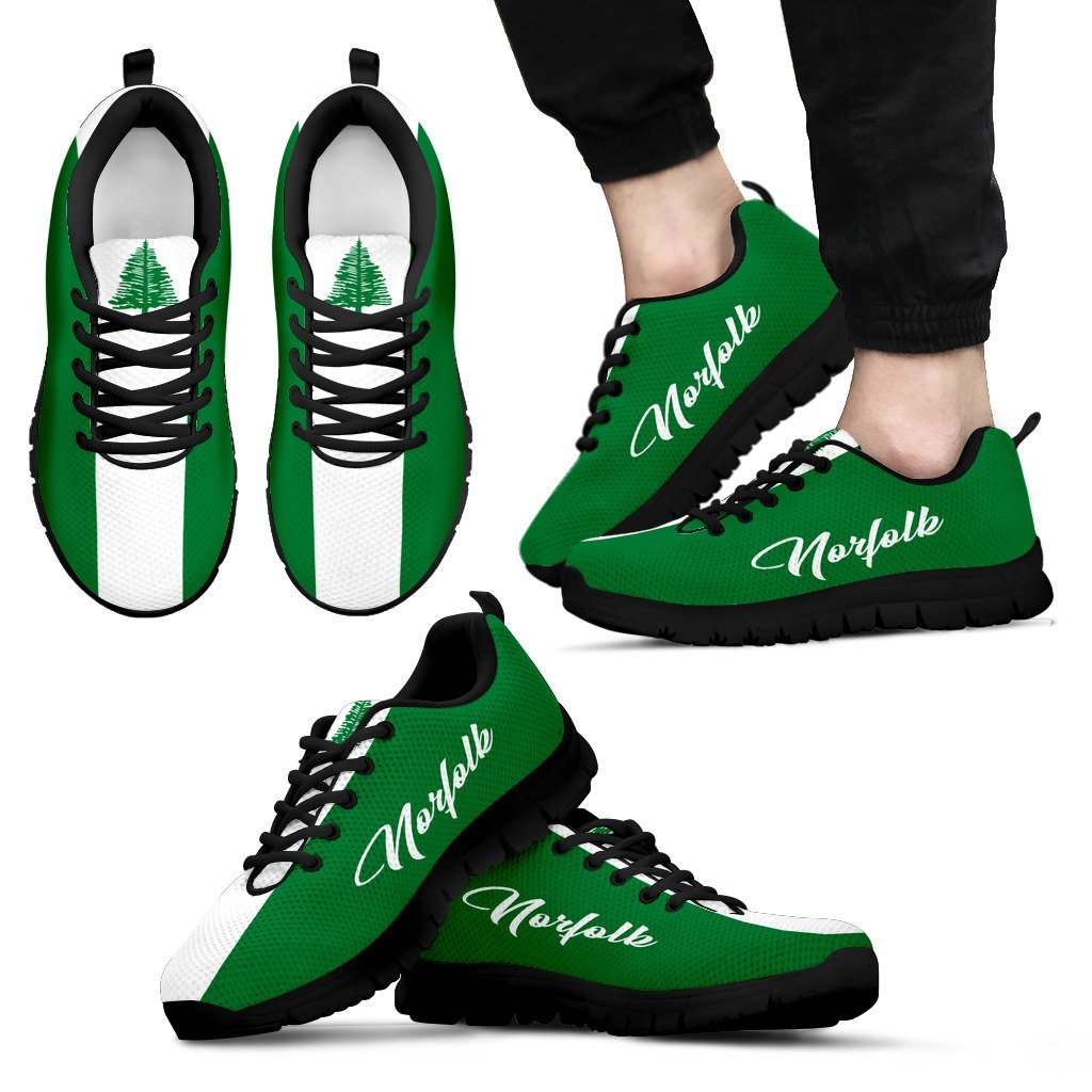 Norfolk Island Sneakers - Norfolk Island Flag - K5 Unisex Black - Polynesian Pride