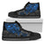 Samoa Polynesian High Top Shoes - Blue Turtle Flowing Unisex Black - Polynesian Pride