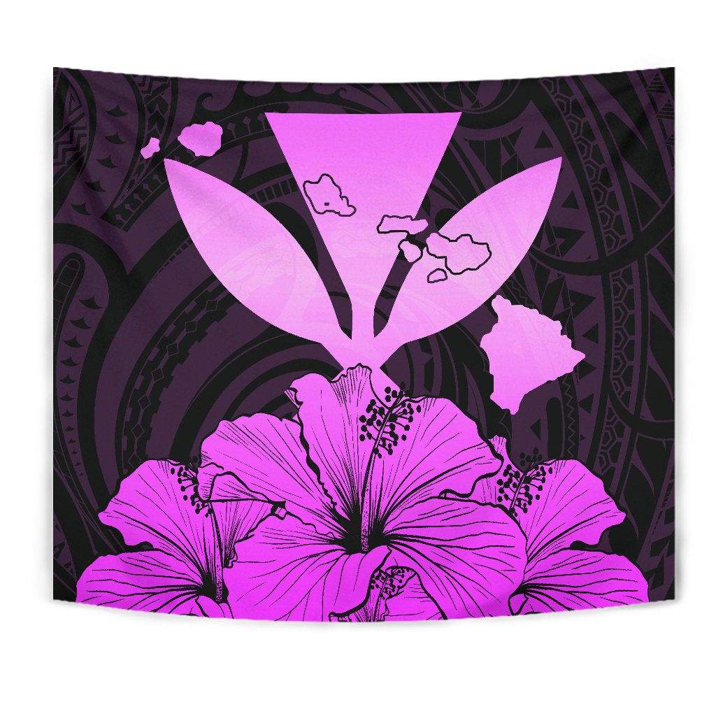 Hawaiian Kanaka Tapestry Hibiscus Polynesian Love Pink - Polynesian Pride