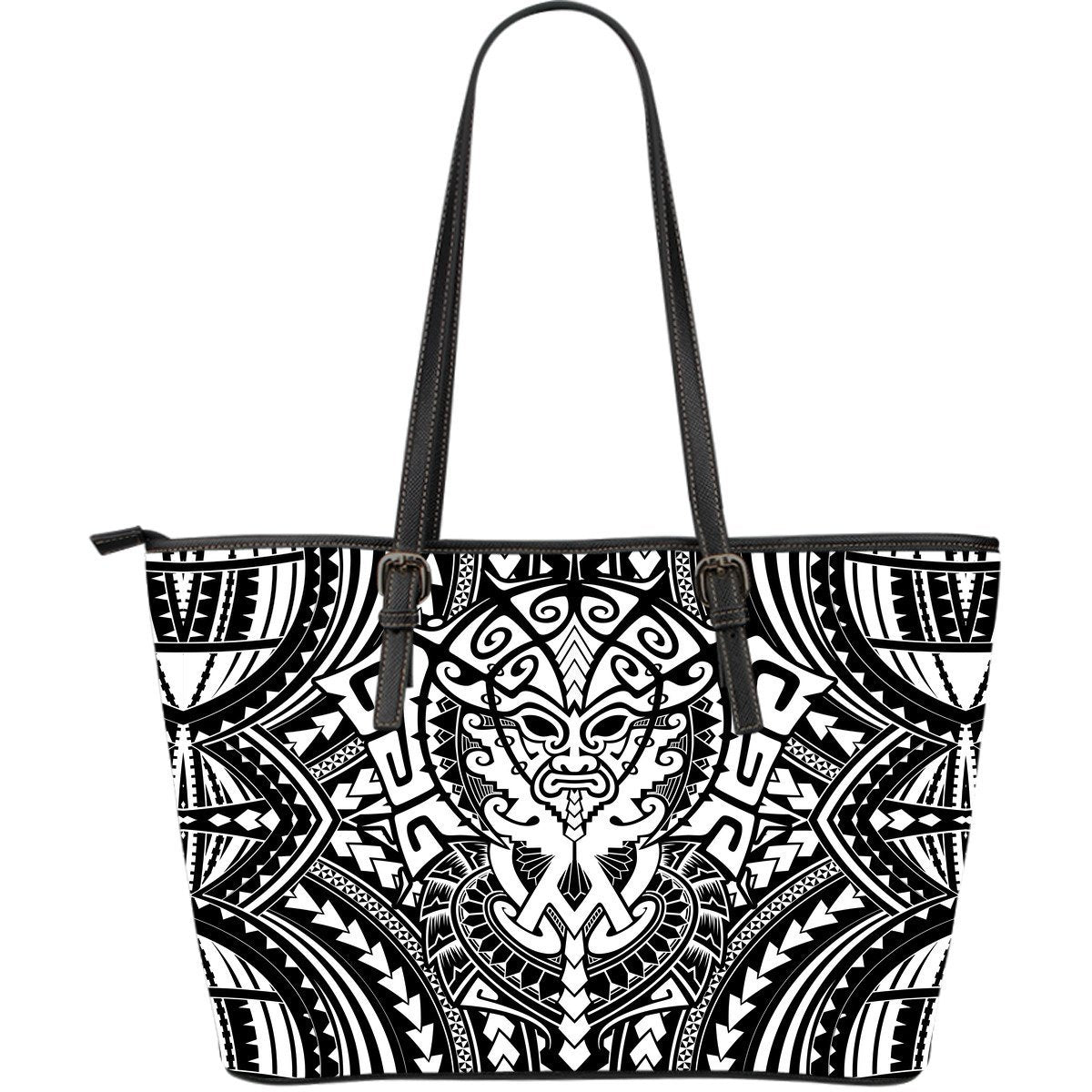 Polynesian 1st Leather Tote Bag (White) A6 White - Polynesian Pride