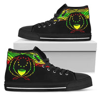 Pohnpei High Top Shoes - Micronesian Reggae Style Unisex Black - Polynesian Pride