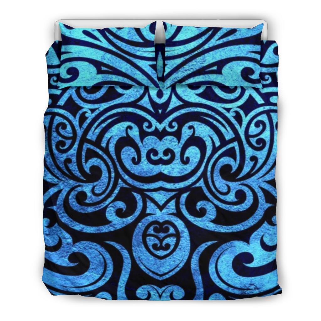 New Zealand Bedding Set, Maori Butterfly Duvet Cover Blue Blue - Polynesian Pride