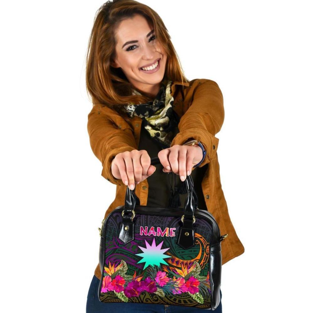 Nauru Personalised Shoulder Handbag - Summer Hibiscus One Size Reggae - Polynesian Pride