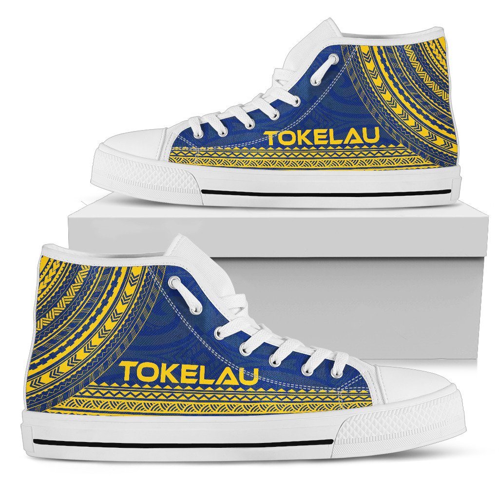 Tokelau High Top Shoes - Polynesian Flag Chief Version Unisex Black - Polynesian Pride