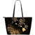 Hawaii Hibiscus Map Polynesian Ancient Gold Turtle Large Leather Tote Gold - Polynesian Pride