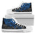 Tahiti Polynesian High Top Shoes - Blue Turtle Hibiscus Flowing Unisex White - Polynesian Pride