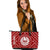 Tahiti Personalised Leather Tote Bag - Tahiti Seal In Polynesian Tattoo Style (Red) Red - Polynesian Pride