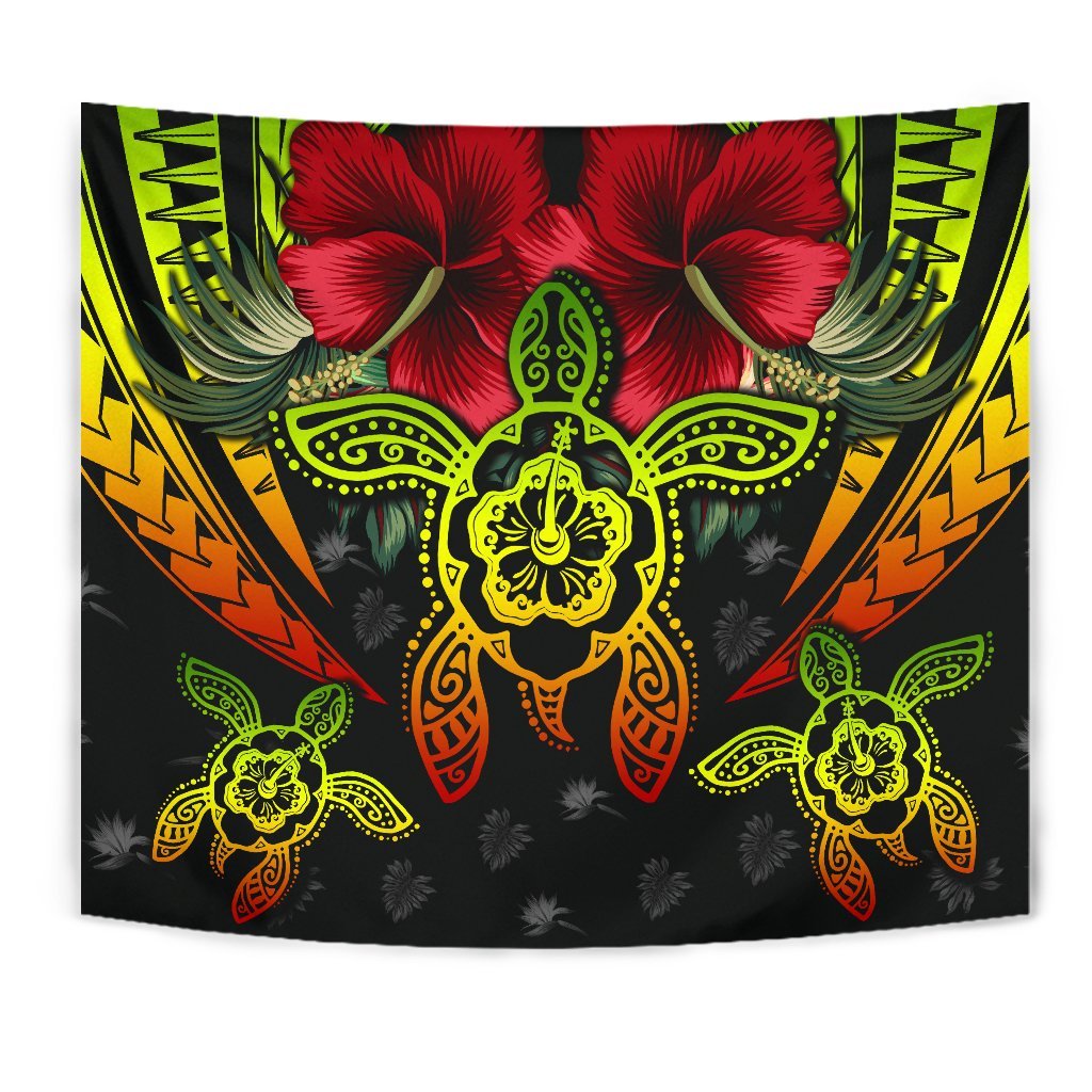 Hawaii Turtle Tropical Polynesian Tapestry - Iris Style - AH - Polynesian Pride