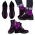 Polynesian Smiling Tiki Leather Boots Pink A7 - Polynesian Pride