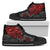 Samoa Polynesian High Top Shoes - Red Turtle Flowing Unisex Black - Polynesian Pride