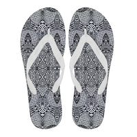 Polynesian Flip Flops Black And White Women's Flip Flops White - Polynesian Pride