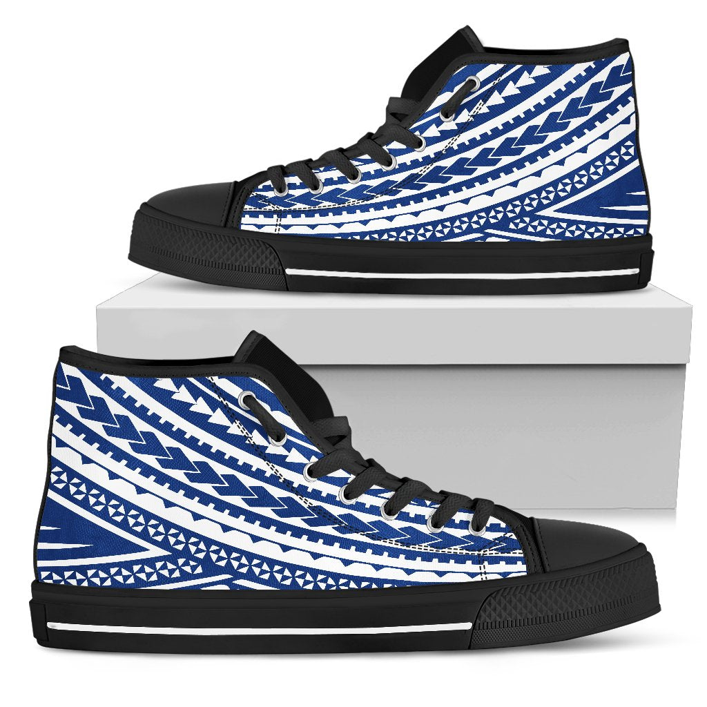 Polynesian High Top Shoes - Blue Version Unisex Black - Polynesian Pride