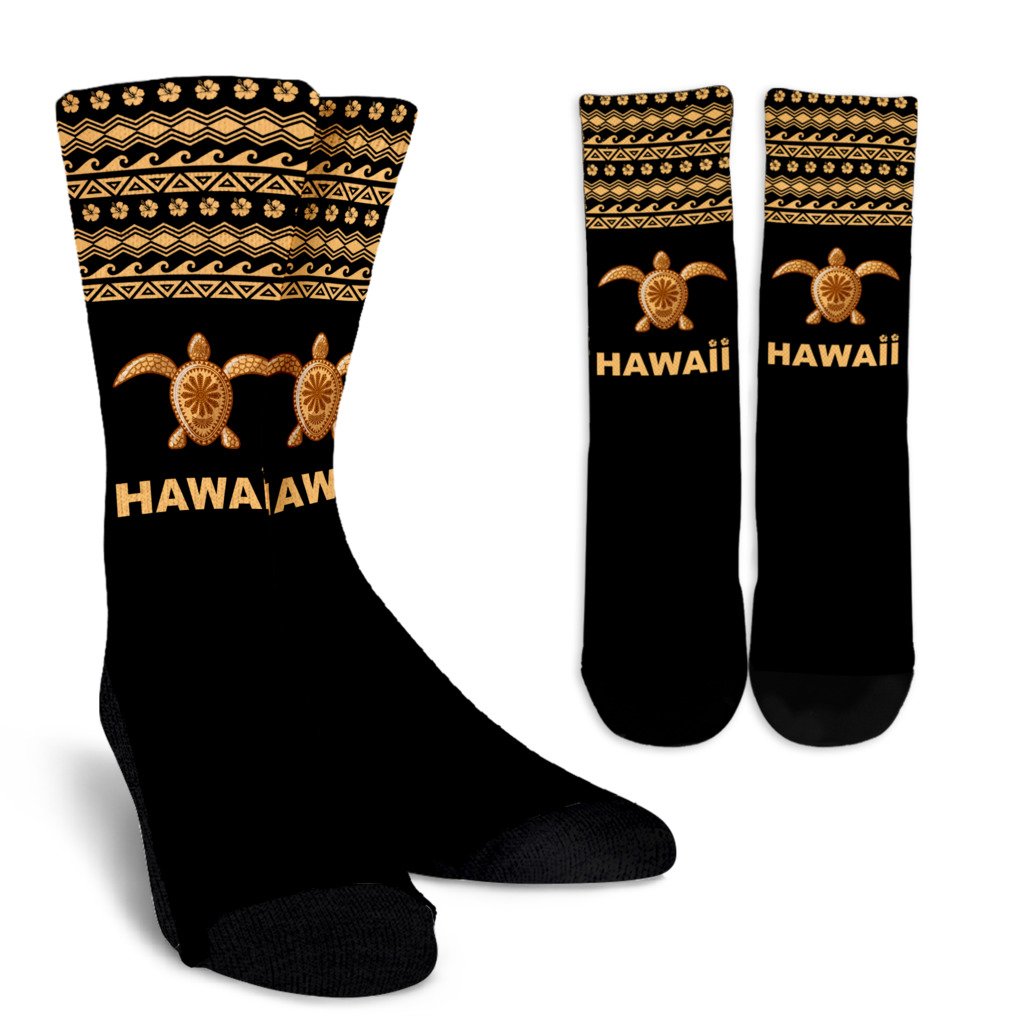 Hawaii Crew Socks - Polynesian Turtle Version Hawaii Black - Polynesian Pride