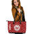 Tahiti Leather Tote Bag - Tahiti Seal In Polynesian Tattoo Style (Red) Red - Polynesian Pride